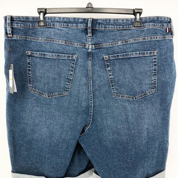 TOMMY HILFIGER Women's TH Flex Denim Shorts 24W Blue Cuffed 9" Inseam Cuffed NWT - Picture 9 of 11